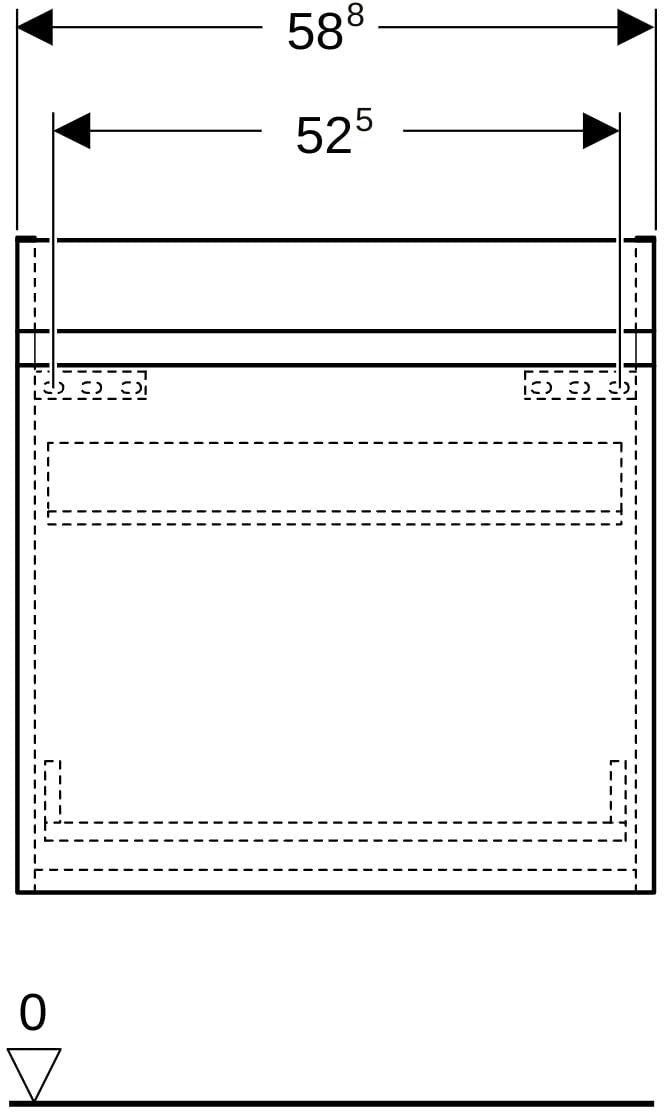 Geberit Renova Plan Unterschrank für Möbelwaschtisch, 1 Schublade, Nussbaum hickory hell, 53,8 cm
