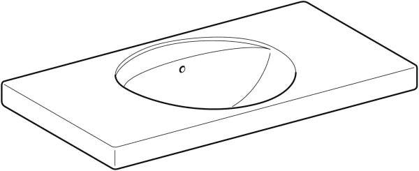 Geberit Preciosa Waschtisch 100x55 cm mit Ablagefläche, ohne Hahnloch, weiß