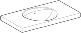 Geberit Preciosa Waschtisch 100x55 cm mit Ablagefläche, ohne Hahnloch, weiß