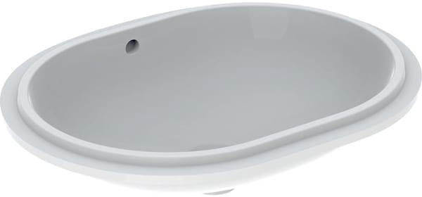 Geberit VariForm Unterbau-Waschtisch elliptisch 62,5 cm weiß KeraTect ohne Hahnloch