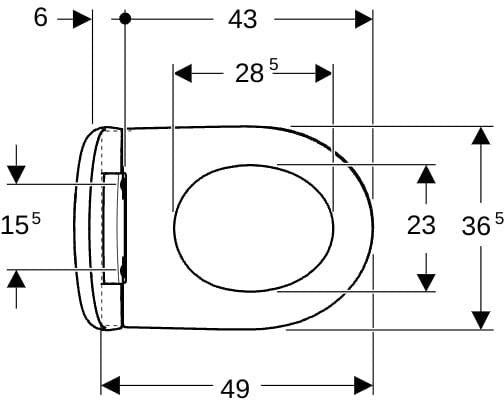 Geberit iCon Wand-WC Set mit Rimfree Tiefspüler, verkürzter Ausladung 49 cm, weiß