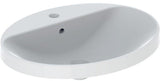 Geberit VariForm Einbauwaschtisch oval 60x48 cm mit Hahnlochbank und KeraTect in Weiß