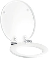 Geberit Cassini WC-Sitz mit Absenkautomatik – Weiß, Edelstahl-Scharniere, Duroplast