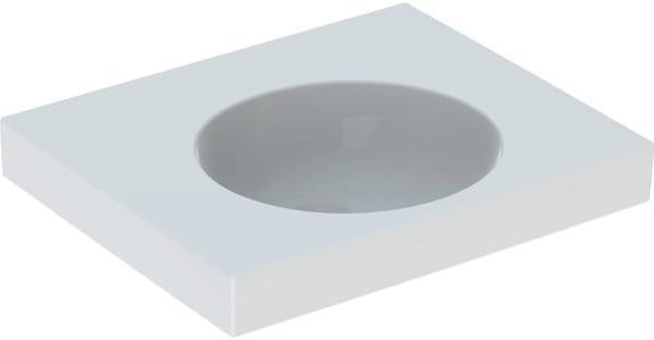 Geberit Preciosa II Waschtisch 60x50 cm weiß mit Ablagefläche, ohne Hahnloch, ohne Überlauf