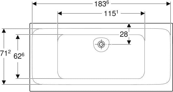 Geberit Tawa Duo Badewanne 170x75 cm weiß, rechteckig, schmaler Rand, 2-Sitzer