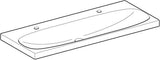 Geberit Acanto Doppelwaschtisch 120x48 cm, 2 Hahnlöcher, ohne Überlauf, weiß