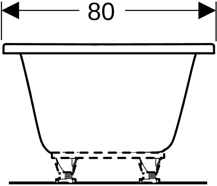 Geberit Renova Rechteckbadewanne Duo 180x80cm weiß – 2-Sitzer mit Überlauf
