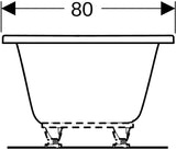 Geberit Renova Rechteckbadewanne Duo 180x80cm weiß – 2-Sitzer mit Überlauf