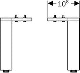 Geberit Set Füße schmal 2 St. – Höhenverstellbar, Hochglanz Verchromt, 15 cm