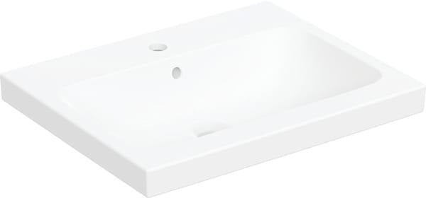 Geberit iCon Light Aufsatzwaschtisch 60x48cm mit Hahnloch und Überlauf, weiß matt