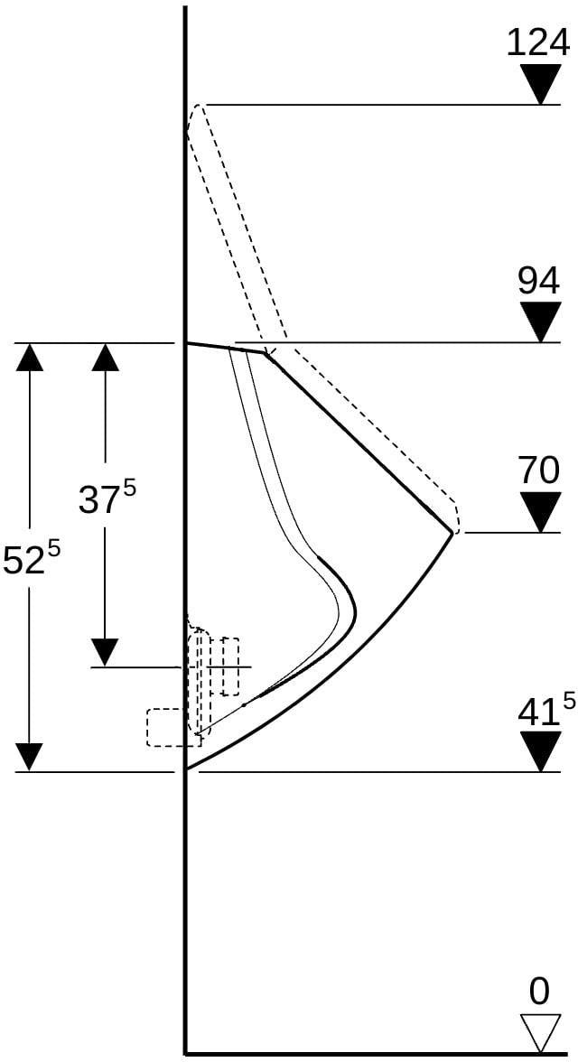 Geberit Corso Deckelurinal – Zulauf hinten, Abgang hinten, weiß, KeraTect