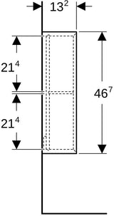 Geberit Regal quadratisch 45x46,7x13,2 cm weiß Hochglanz – Wandhängendes Badregal mit Einlegeboden