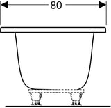 Geberit Tawa Duo Badewanne 170x75 cm weiß, rechteckig, schmaler Rand, 2-Sitzer