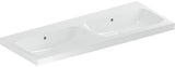 Geberit iCon Light Doppelwaschtisch 120x48 cm mit Hahnloch und Überlauf in Weiß