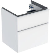 Geberit iCon Waschtischunterschrank 59,2 cm mit 2 Schubladen, weiß hochglanz – wandhängend