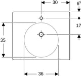 Geberit Preciosa II Waschtisch 60x50 cm mit Ablagefläche und Hahnloch, weiß