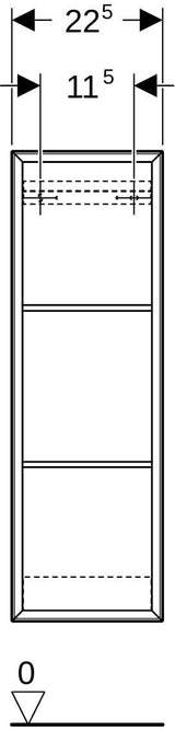 Geberit Regal rechteckig 22,5x70x13,2cm, weiß hochglanz – Wandhängendes Badregal mit 2 Einlegeböden
