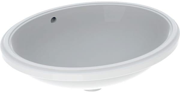 Geberit VariForm Unterbauwaschtisch oval 56x46 cm, weiß, KeraTect, ohne Hahnloch