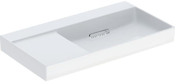 Geberit ONE Waschtisch 90x48 cm CleanDrain, Ablage rechts, ohne Hahnloch, KeraTect weiß
