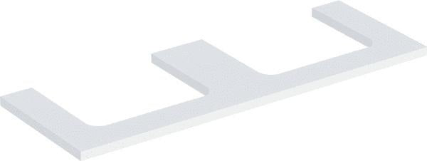 Geberit ONE Waschtischplatte 133,8 cm weiß hochglänzend mit 2 Ausschnitten