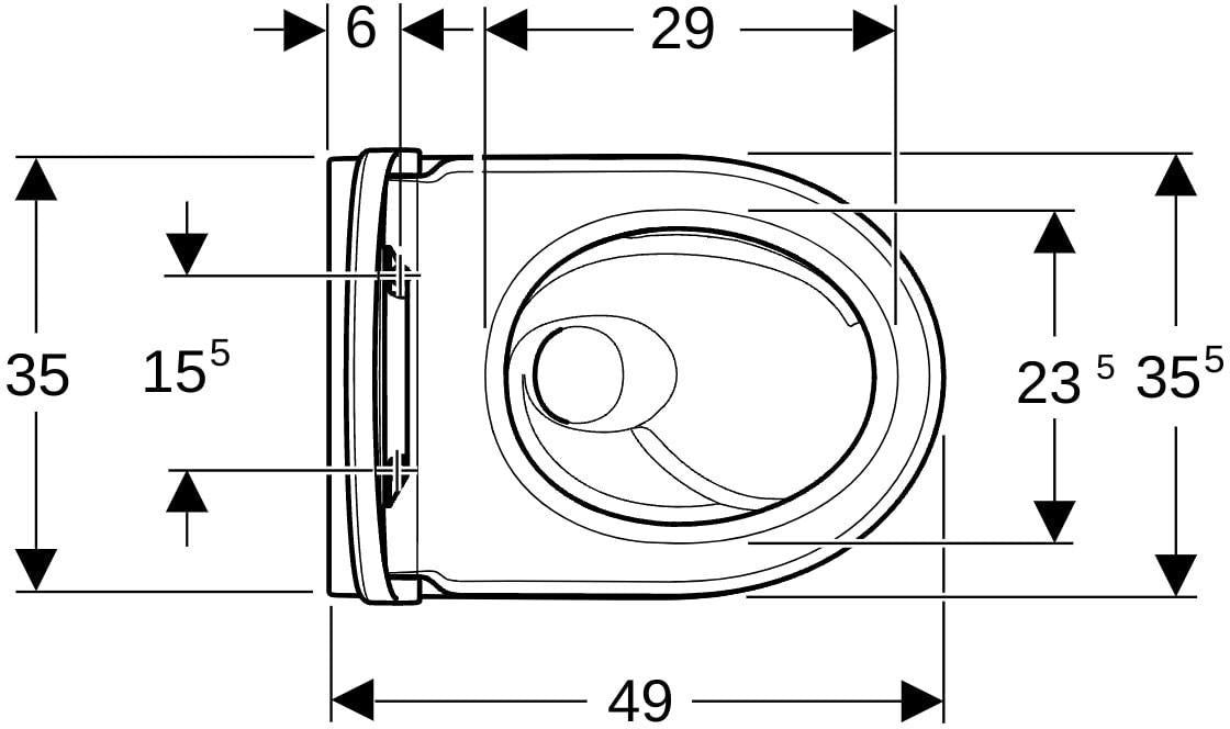 Geberit iCon Wand-WC Set Tiefspüler TurboFlush mit WC-Sitz, 49 cm, weiß