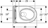 Geberit iCon Wand-WC Set Tiefspüler TurboFlush mit WC-Sitz, 49 cm, weiß