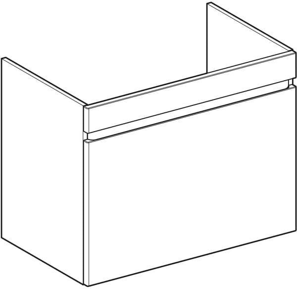 Geberit Renova Plan Unterschrank für Möbelwaschtisch, 1 Schublade, Nussbaum hickory hell, 53,8 cm