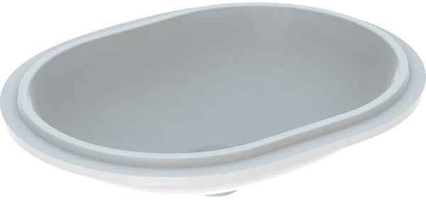 Geberit VariForm Unterbauwaschtisch elliptisch 62,5 cm weiß KeraTect ohne Hahnloch