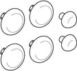 GEBERIT Set Puffer für WC-Deckel Eurotrend – 6 Stück, Steckbefestigung, passend zu 573430, 573440, 572170