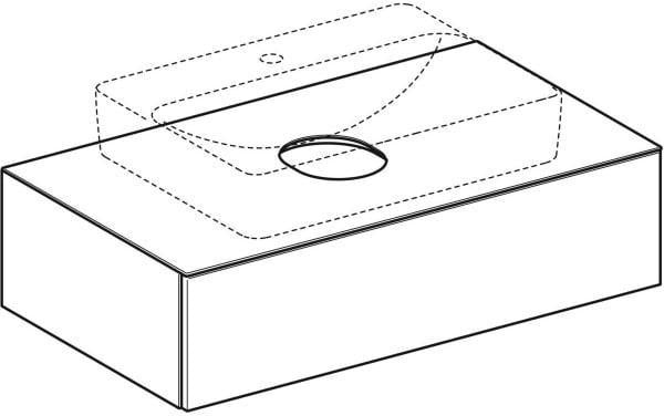 Geberit VariForm Waschtischunterbau 90 cm lava matt, 1 Schublade, Push-to-open, wandhängend
