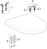 GEBERIT Renova Plan WC-Sitz weiß Duroplast mit Edelstahl-Scharnieren und Deckel