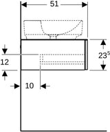 Geberit VariForm Unterschrank für Aufsatzwaschtisch, 135 cm, Nussbaum Hickory, 2 Schubladen