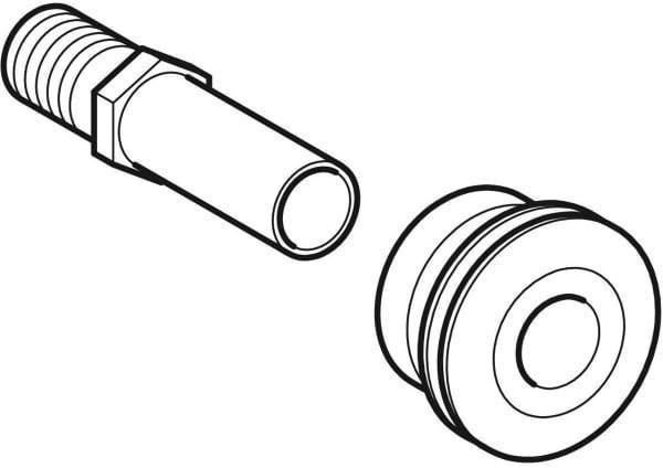 GEBERIT Einlaufstutzen für Urinale – Messing, DN 32, für Wandeinbau-Druckspüler