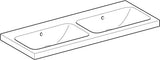 Geberit iCon Light Doppelwaschtisch 120x48 cm mit Hahnloch und Überlauf in Weiß