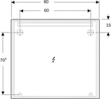 Geberit Option Basic Lichtspiegel eckig 50x70cm mit LED-Beleuchtung oben, Aluminium eloxiert
