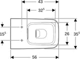 Geberit iCon Stand-WC eckig, Tiefspüler, Rimfree, wandbündig, weiß