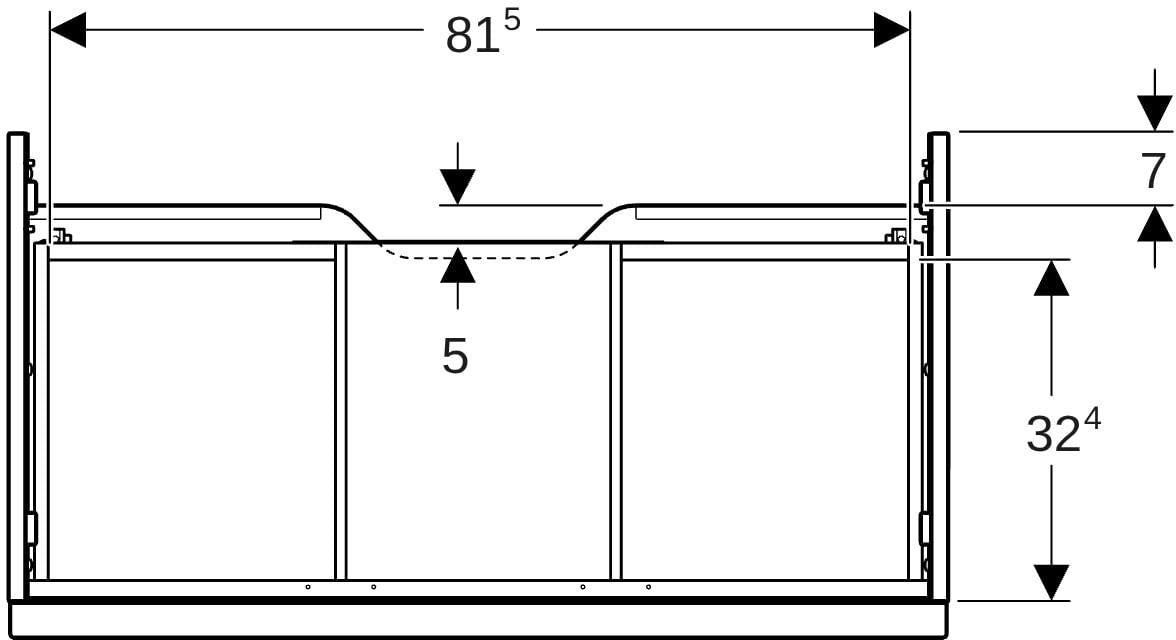Geberit iCon Unterschrank für Waschtisch, 1 Schublade, 88,8 cm, weiß hochglänzend