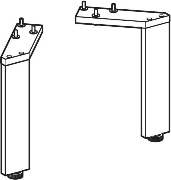 Geberit Set Füße schmal 2 St. – Höhenverstellbar, Hochglanz Verchromt, 15 cm