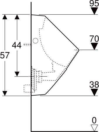 Geberit Urinal ALIVIO weiß – Wand-Urinal mit Spülrand, Zulauf oben, Ablauf hinten oder unten