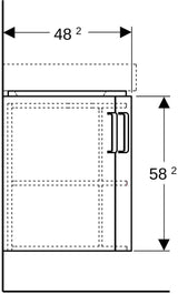 GEBERIT Renova Compact Eck-Waschtischunterschrank 69 cm, 2 Türen, weiß hochglanz