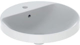 Geberit VariForm Einbauwaschtisch rund 48 cm mit Hahnlochbank und KeraTect Weiß