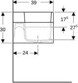GEBERIT Bambini Spiel- und Waschlandschaft 90 cm – 2 Waschplätze, 2 Hahnlöcher, weiß