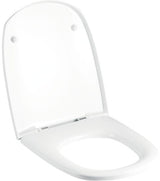 Geberit Vitelle WC-Sitz mit Absenkautomatik, weiß, verchromte Edelstahl-Scharniere, Duroplast