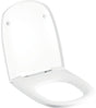 Geberit Vitelle WC-Sitz mit Absenkautomatik, weiß, verchromte Edelstahl-Scharniere, Duroplast