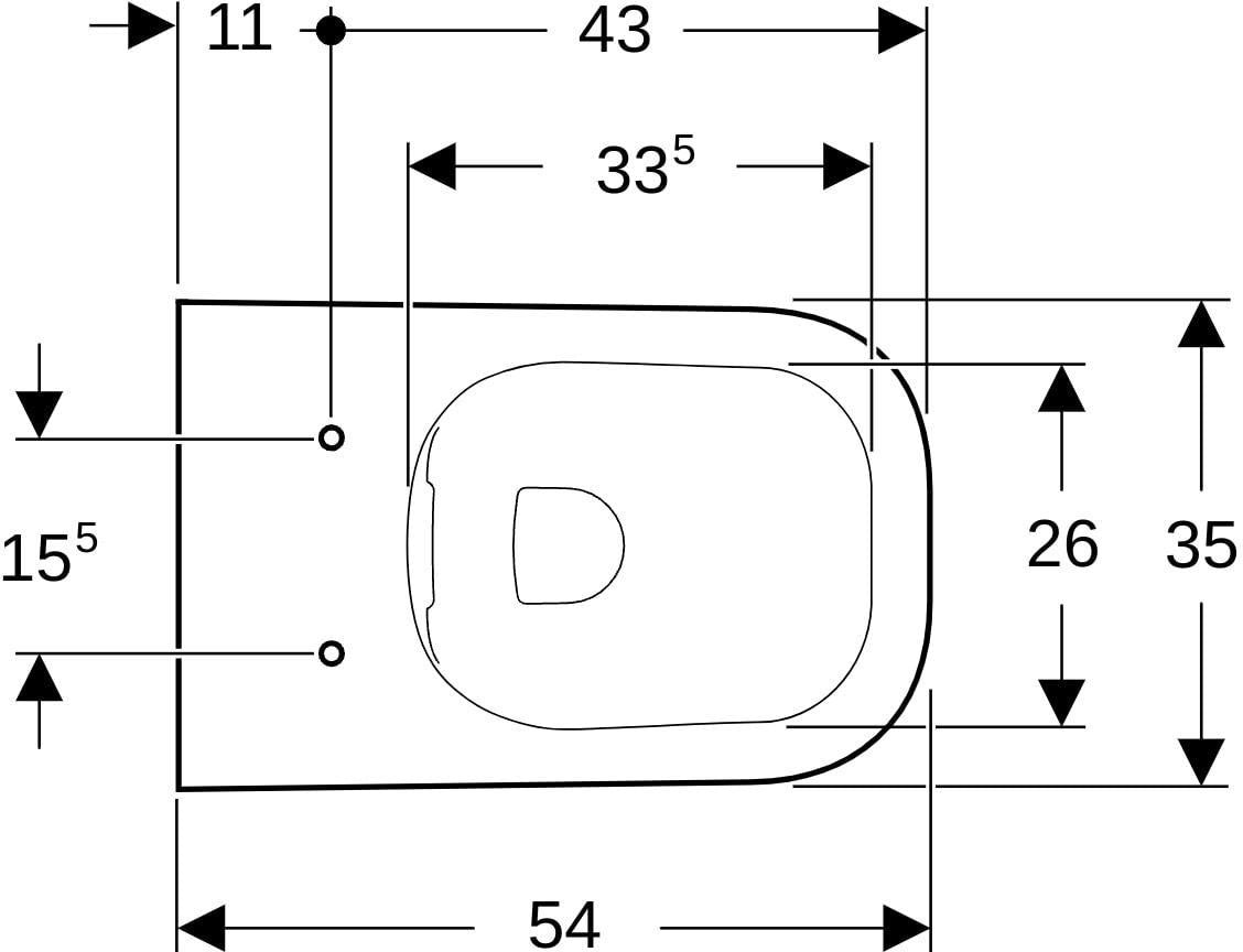 Geberit Renova Plan Wand-WC Tiefspüler Rimfree spülrandlos weiß KeraTect