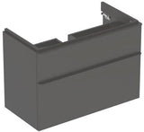 Geberit Smyle Unterschrank für Waschtisch eckig mit 2 Schubladen 118,4 cm sandgrau