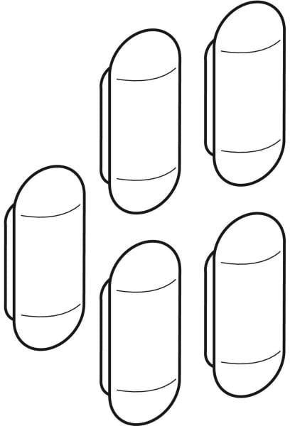 GEBERIT Set Puffer für Bidetsitz Vitelle – 5 Stück, zum Stecken, weiß