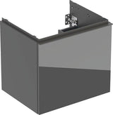 Geberit Acanto Waschtischunterschrank 60 cm – 1 Schublade, 1 Innenschublade, weiß hochglänzend/Glas