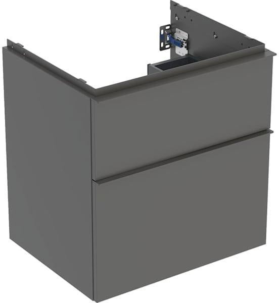 Geberit iCon Waschtischunterschrank 59,2 cm mit 2 Schubladen, weiß hochglanz – wandhängend