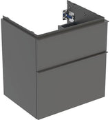 Geberit iCon Waschtischunterschrank 59,2 cm mit 2 Schubladen, weiß hochglanz – wandhängend